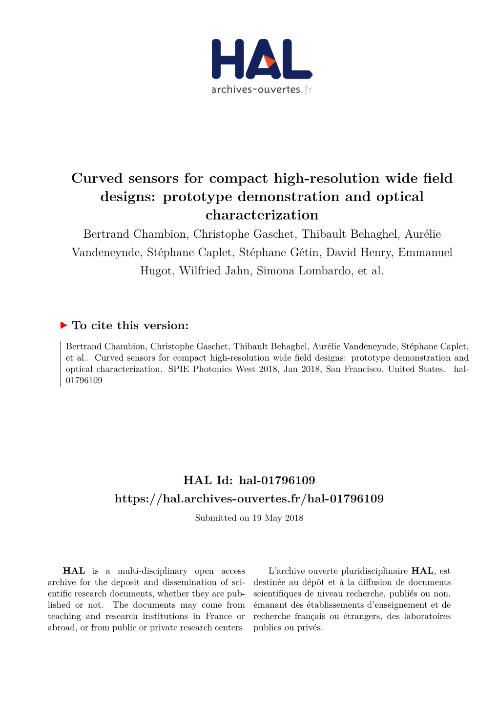 Curved Sensors for Compact High-Resolution Wide Field Designs