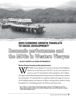 Economic Performance and the Mdgs in Western Visayas