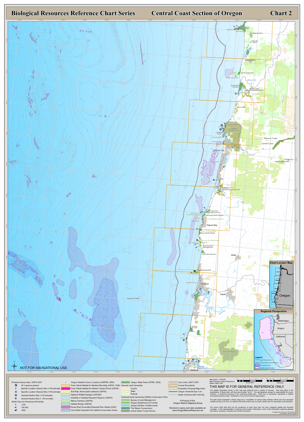 Central Coast Section of Oregon Chart 2 Biological Resources Reference