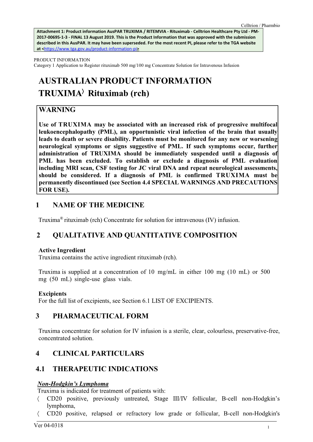 Rituximab - Celltrion Healthcare Pty Ltd - PM- 2017-00695-1-3 - FINAL 13 August 2019