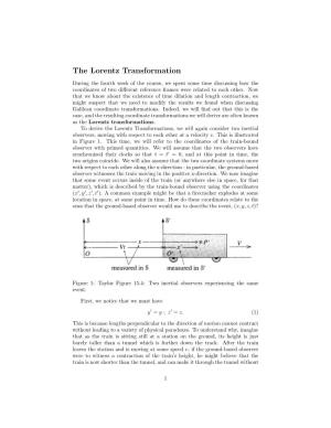 The Lorentz Transformation