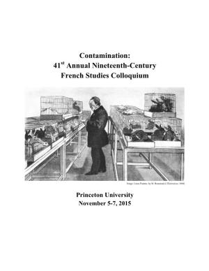 Contamination: 41St Annual Nineteenth-Century French Studies Colloquium