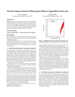 Genetic Improvement of Data Gives Binary Logarithm from Sqrt