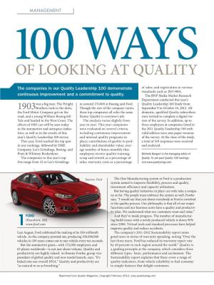 Quality Magazine Article –