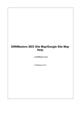 Dnnmasters SEO Site Map/Google Site Map Help