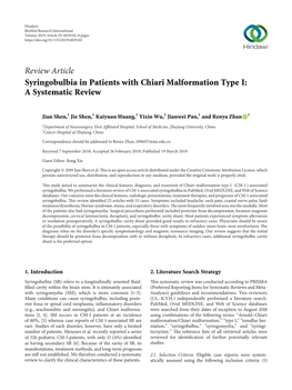 Syringobulbia in Patients with Chiari Malformation Type I: a Systematic Review