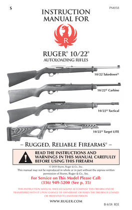 Ruger 10/22 Owners Manual