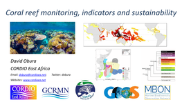 Coral Reef Monitoring, Indicators and Sustainability