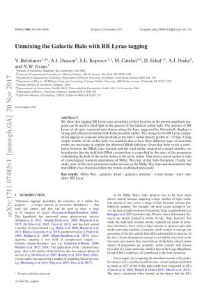 Unmixing the Galactic Halo with RR Lyrae Tagging 3