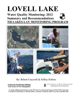 LOVELL LAKE Water Quality Monitoring: 2012 Summary and Recommendations NH LAKES LAY MONITORING PROGRAM