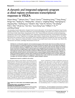 A Dynamic and Integrated Epigenetic Program at Distal Regions Orchestrates Transcriptional Responses to VEGFA