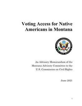 Voting Access for Native Americans in Montana