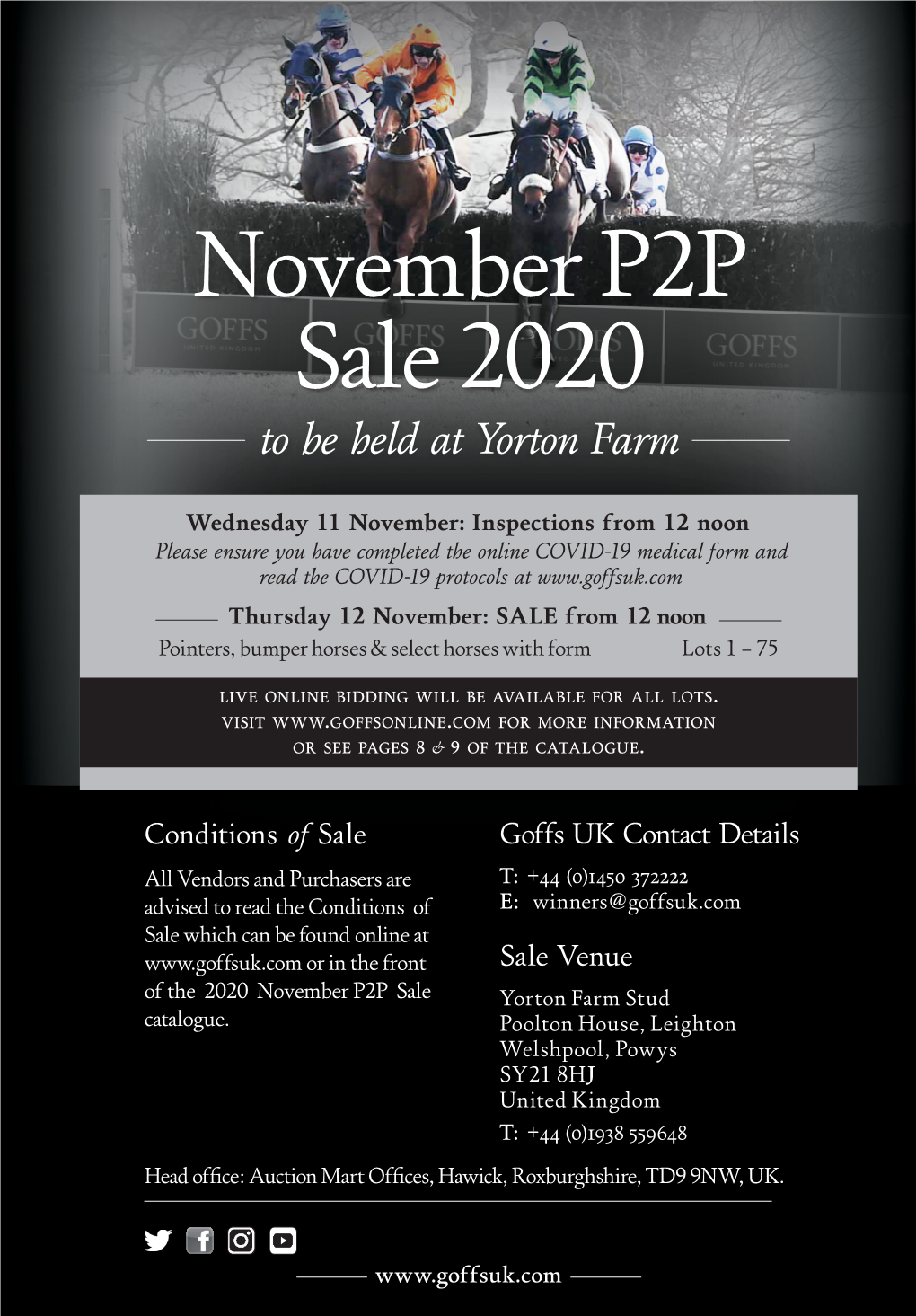 November P2P Sale 2020 to Be Held at Yorton Farm