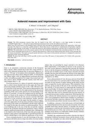 Asteroid Masses and Improvement with Gaia