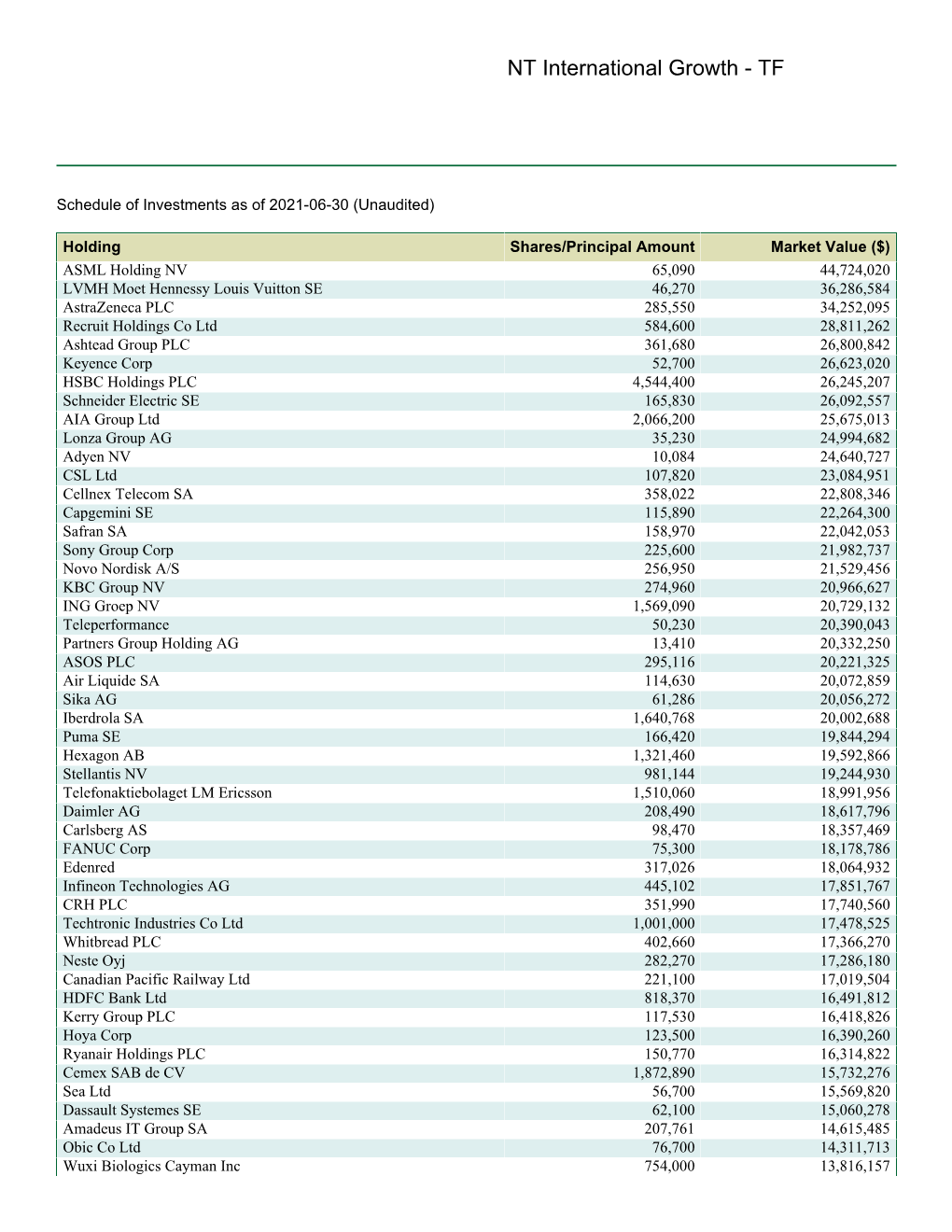 NT International Growth - TF