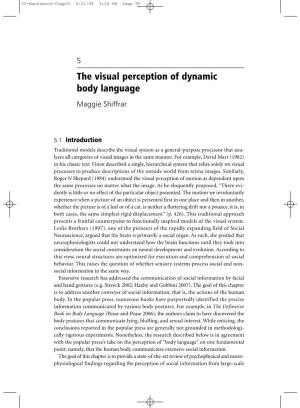 The Visual Perception of Dynamic Body Language Maggie Shiffrar
