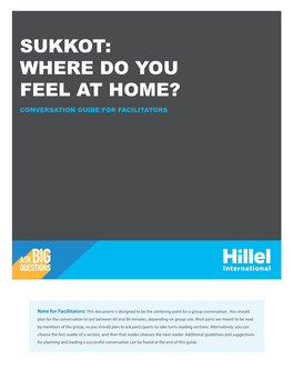 Sukkot: Where Do You Feel at Home? Conversation Guide for Facilitators