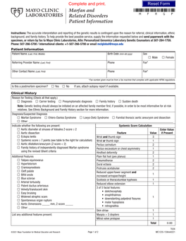 Mclglobal@Mayo.Edu Patient Information Patient Name (Last, First, Middle) Birth Date (Mm-Dd-Yyyy) Sex Male Female