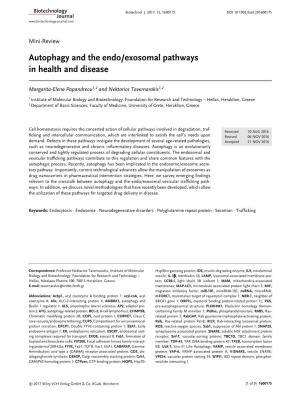 Autophagy and the Endo/Exosomal Pathways in Health and Disease