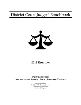 District Court Judges' Benchbook Section Ii(C) – Appendix