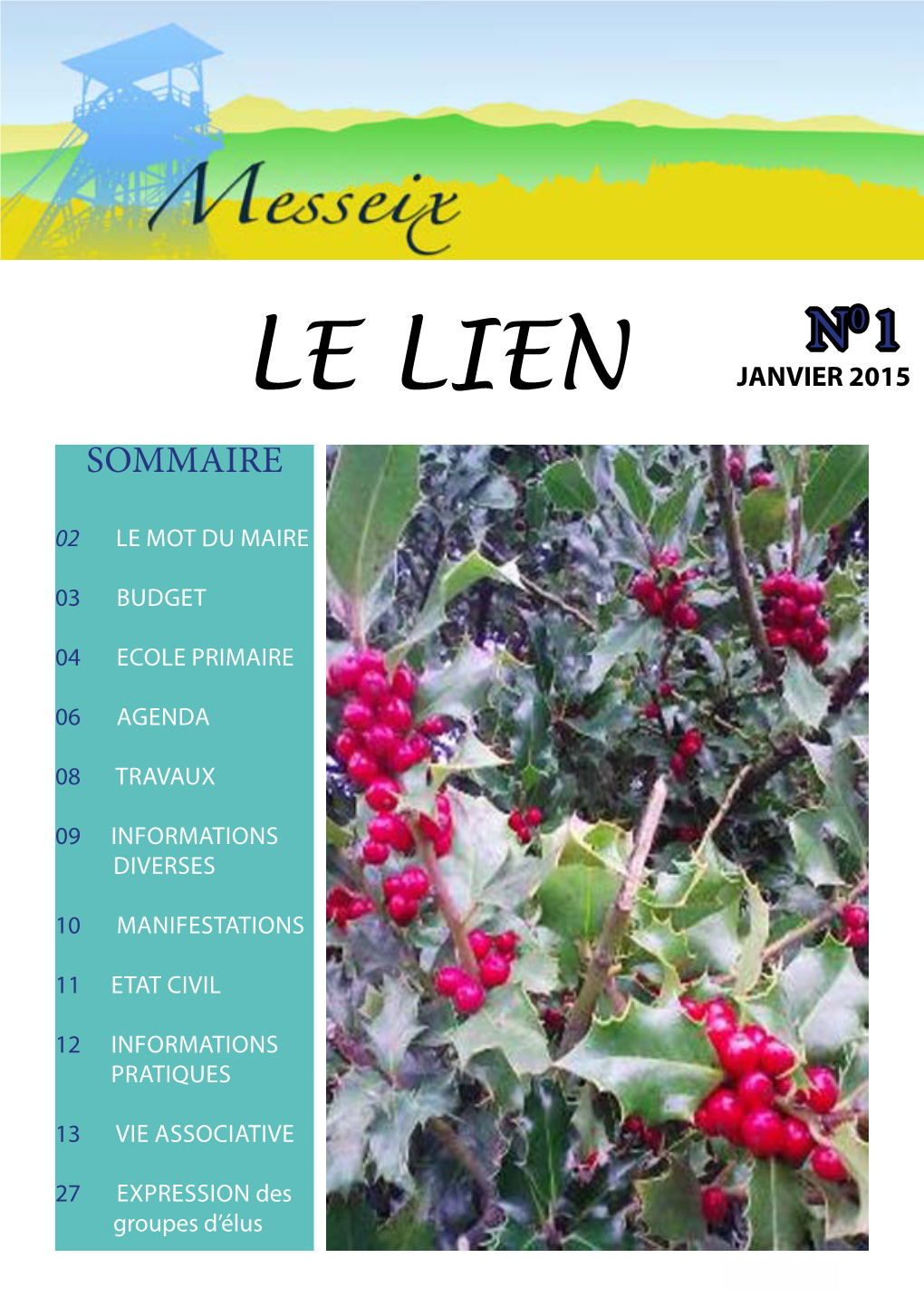 Le Lien Janvier 2015 Sommaire