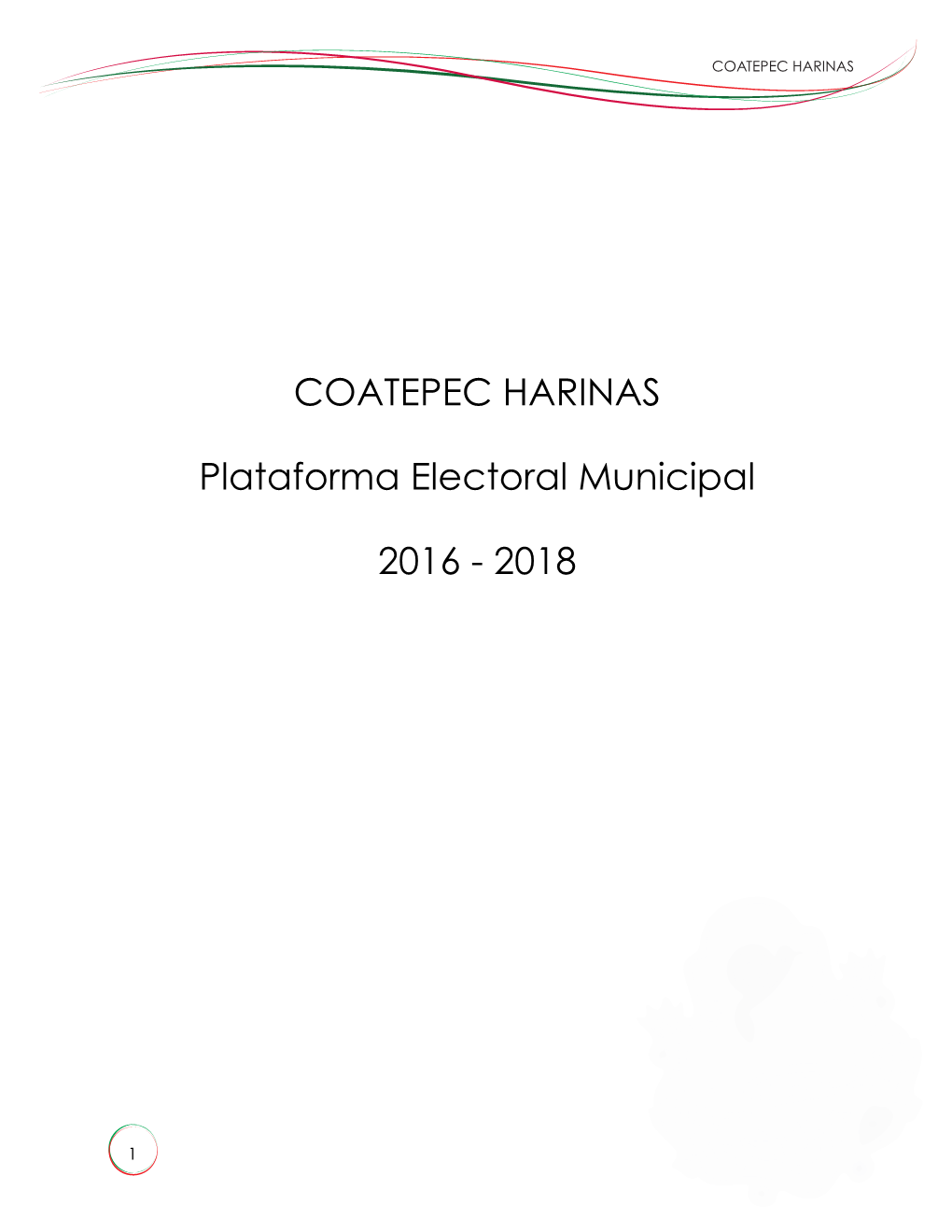 COATEPEC HARINAS Plataforma Electoral Municipal 2016