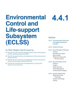 4.4.1 Environmental Control and Life-Support Subsystems (ECLSS)