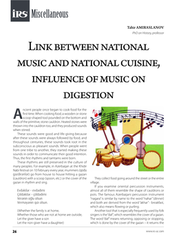 Link Between National Music and National Cuisine, Influence of Music on Digestion