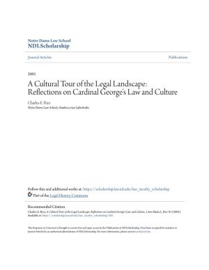 Reflections on Cardinal George's Law and Culture Charles E