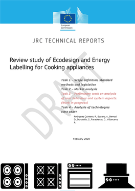 Review Study of Ecodesign and Energy Labelling for Cooking Appliances – European Commission, Joint Research Centre, 2020