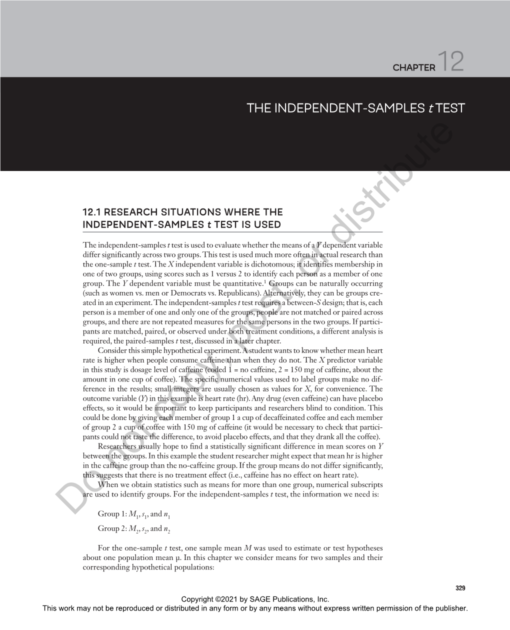THE INDEPENDENT-SAMPLES T TEST