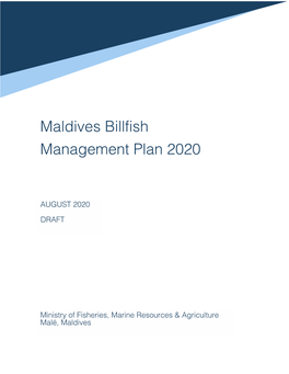 Billfish Management Plan DRAFT 25082020