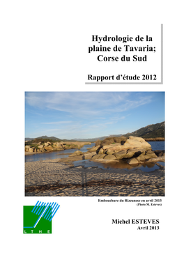 Hydrologie De La Plaine De Tavaria; Corse Du Sud
