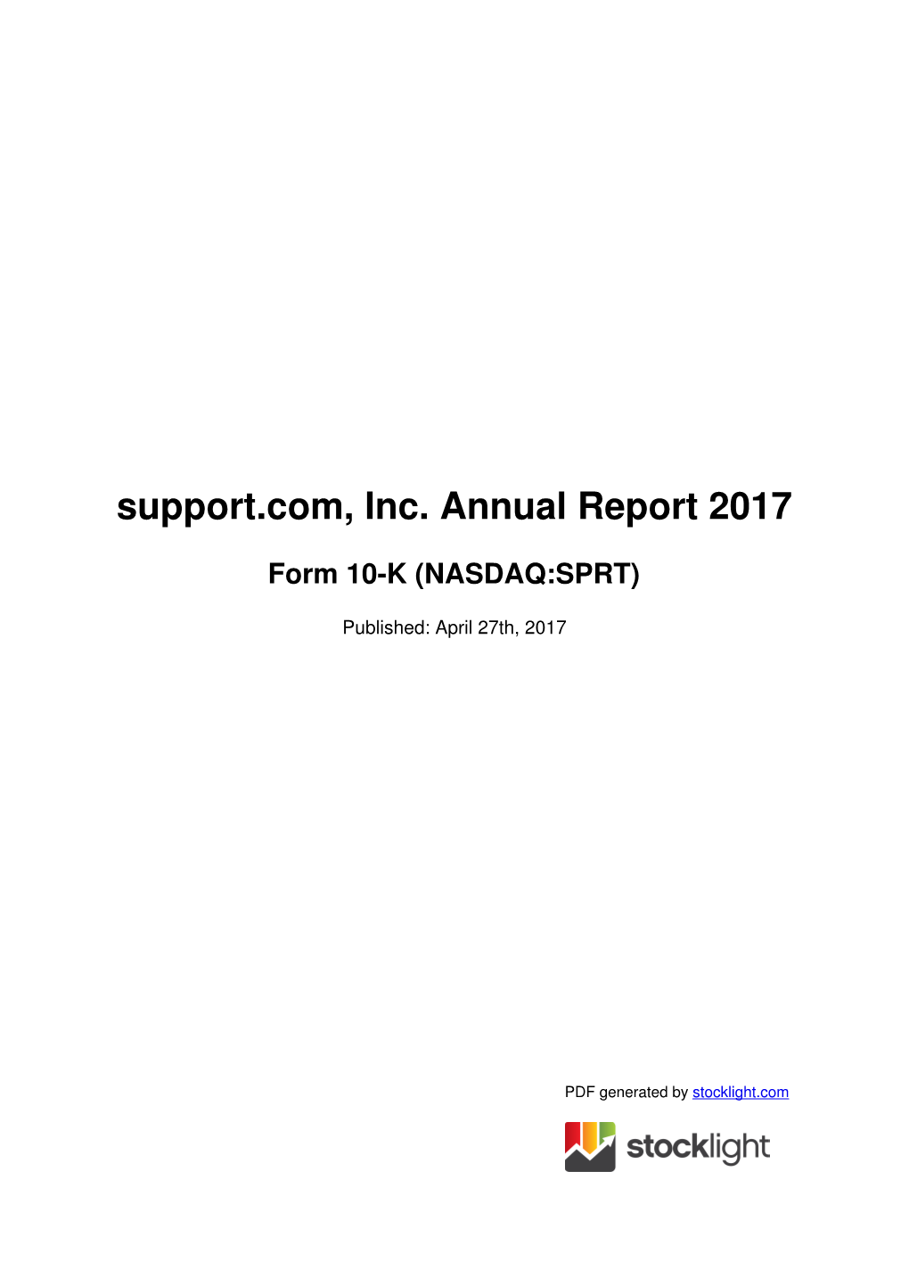 Support.Com, Inc. Annual Report 2017