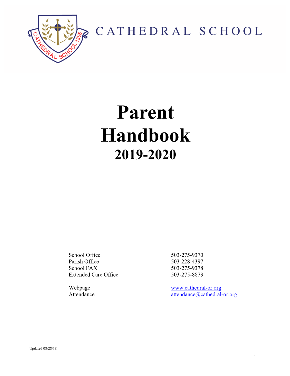 Parent Handbook 2019-2020