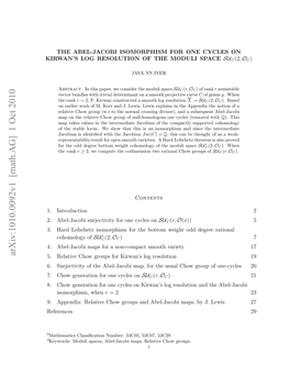 Abel-Jacobi Isomorphism for One Cycles on Kirwan's Resolution of The