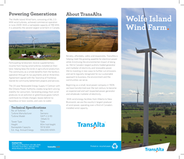 Wolfe Island Wind Farm. 96 Summer St