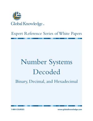 Number Systems Decoded Binary, Decimal, and Hexadecimal