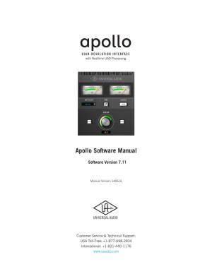 Apollo Software Manual V7.11