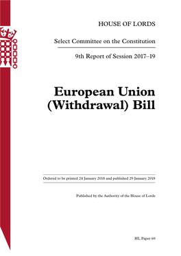 European Union (Withdrawal) Bill