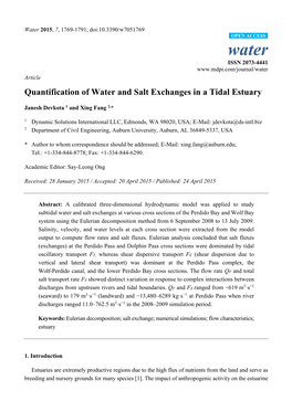 Quantification of Water and Salt Exchanges in a Tidal Estuary