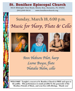 Music for Harp, Flute & Cello