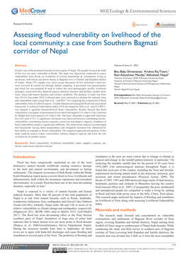 Assessing Flood Vulnerability on Livelihood of the Local Community: a Case from Southern Bagmati Corridor of Nepal