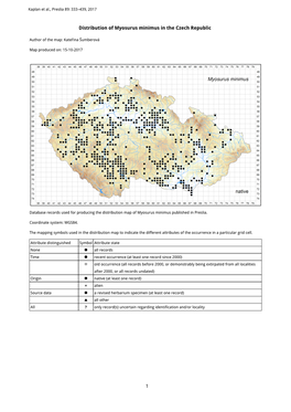 1 Distribution of Myosurus Minimus in the Czech Republic