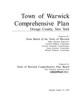 Town of Warwick Comprehensive Plan Orange County, New York