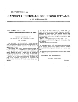 Gazzetta Ufficiale Del Regno D'italia N. 250 Del 24 Ottobre 1923