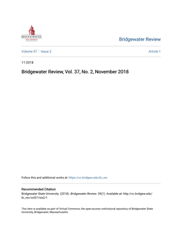 Bridgewater Review, Vol. 37, No. 2, November 2018