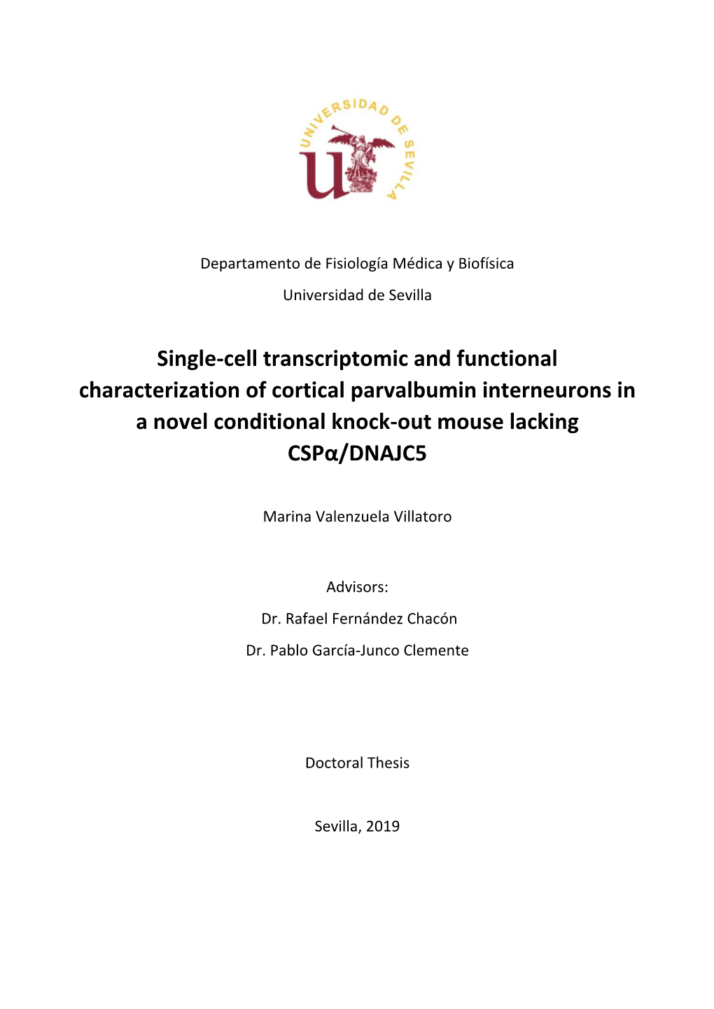 Single-Cell Transcriptomic and Functional Characterization Of