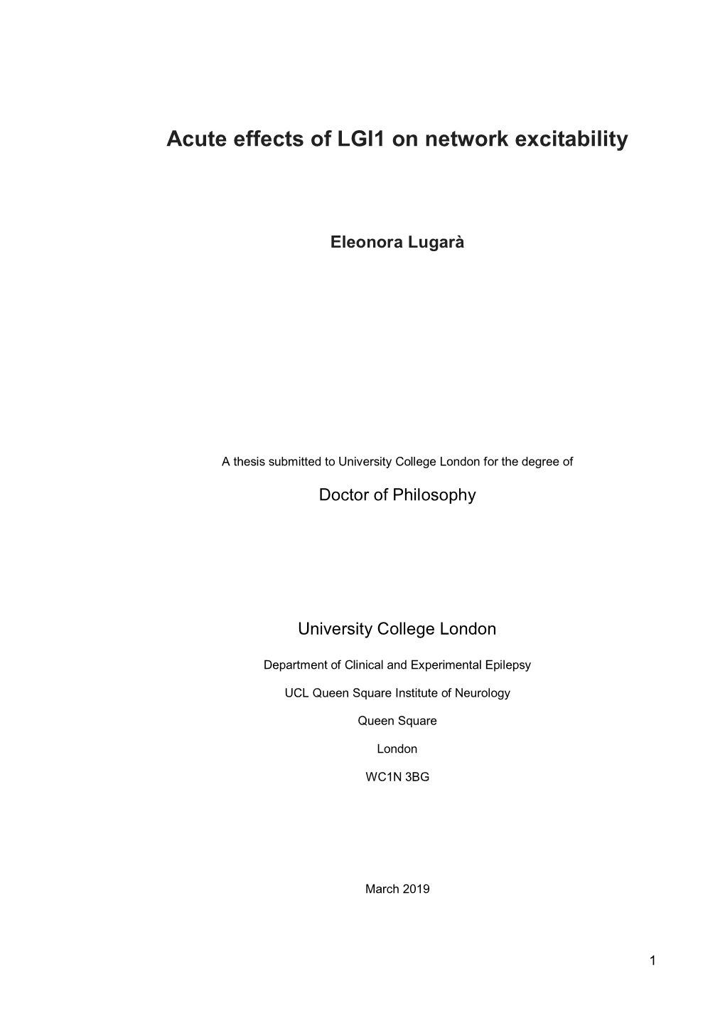 Acute Effects of LGI1 on Network Excitability