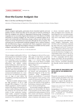 Over-The-Counter Analgesic Use